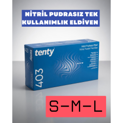 Pudrasız Mavi Nitril Hijyen Temizlik Eldiveni Tüm Bedenler 100 Lü 1 Paket S-M-L