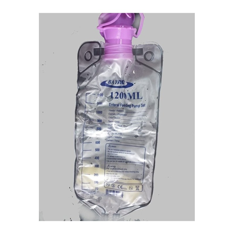 Enteral Beslenme Torbası 1200 Ml (Pompa ve Manuel Kullanılabilir) - 10 Adet - Görsel 1