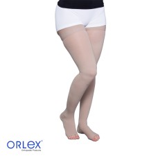 ORX-V1002 Diz Üstü Silikonlu Varis Çorabı Burnu Açık