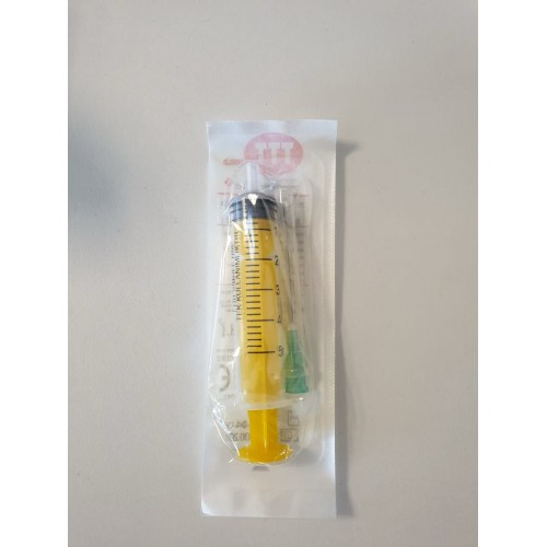 TTT World 5 ml Tek Kullanımlık 3 Parça Enjektör (Şırınga) Yeşil Uçlu İğneli